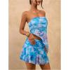imageSOLY HUX Womens Mini Skirt Set 2 Piece Floral Print Tube Top Skirts Going Out Outfits Beach Vacation ClothesBlue Floral