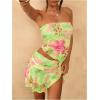 imageSOLY HUX Womens Mini Skirt Set 2 Piece Floral Print Tube Top Skirts Going Out Outfits Beach Vacation ClothesMint Green