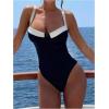 imageSOLY HUX Womens One Piece Bathing Suits High Cut Swimwear Push Up Bathing Suits Beach Vacation ClothesBlack and White