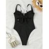 imageSOLY HUX Womens One Piece Bathing Suits High Cut Swimwear Push Up Bathing Suits Beach Vacation ClothesSolid Black