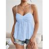 imageSOLY HUX Womens Peplum Crop Tops Y2K Cute Babydoll Tops Lace Ruched Dressy Casual Spaghetti Strap Going Out CamisolePlain Blue