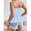 imageSOLY HUX Womens Peplum Crop Tops Y2K Cute Babydoll Tops Lace Ruched Dressy Casual Spaghetti Strap Going Out CamisolePlain Blue
