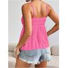 imageSOLY HUX Womens Peplum Crop Tops Y2K Cute Babydoll Tops Lace Ruched Dressy Casual Spaghetti Strap Going Out CamisolePlain Hotpink