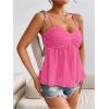imageSOLY HUX Womens Peplum Crop Tops Y2K Cute Babydoll Tops Lace Ruched Dressy Casual Spaghetti Strap Going Out CamisolePlain Hotpink