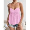 imageSOLY HUX Womens Peplum Crop Tops Y2K Cute Babydoll Tops Lace Ruched Dressy Casual Spaghetti Strap Going Out CamisolePlain Light Pink
