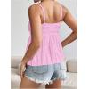 imageSOLY HUX Womens Peplum Crop Tops Y2K Cute Babydoll Tops Lace Ruched Dressy Casual Spaghetti Strap Going Out CamisolePlain Light Pink