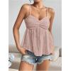 imageSOLY HUX Womens Peplum Crop Tops Y2K Cute Babydoll Tops Lace Ruched Dressy Casual Spaghetti Strap Going Out CamisolePlain Pink