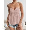 imageSOLY HUX Womens Peplum Crop Tops Y2K Cute Babydoll Tops Lace Ruched Dressy Casual Spaghetti Strap Going Out CamisolePlain Pink