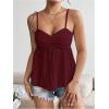imageSOLY HUX Womens Peplum Crop Tops Y2K Cute Babydoll Tops Lace Ruched Dressy Casual Spaghetti Strap Going Out CamisolePlain Red