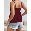 imageSOLY HUX Womens Peplum Crop Tops Y2K Cute Babydoll Tops Lace Ruched Dressy Casual Spaghetti Strap Going Out CamisolePlain Red
