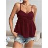 imageSOLY HUX Womens Peplum Crop Tops Y2K Cute Babydoll Tops Lace Ruched Dressy Casual Spaghetti Strap Going Out CamisolePlain Red