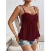 imageSOLY HUX Womens Peplum Crop Tops Y2K Cute Babydoll Tops Lace Ruched Dressy Casual Spaghetti Strap Going Out CamisolePlain Red