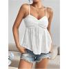 imageSOLY HUX Womens Peplum Crop Tops Y2K Cute Babydoll Tops Lace Ruched Dressy Casual Spaghetti Strap Going Out CamisolePlain White