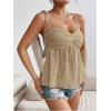 imageSOLY HUX Womens Peplum Crop Tops Y2K Cute Babydoll Tops Lace Ruched Dressy Casual Spaghetti Strap Going Out CamisolePure Khaki