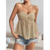 imageSOLY HUX Womens Peplum Crop Tops Y2K Cute Babydoll Tops Lace Ruched Dressy Casual Spaghetti Strap Going Out CamisolePure Khaki