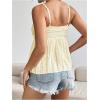 imageSOLY HUX Womens Peplum Crop Tops Y2K Cute Babydoll Tops Lace Ruched Dressy Casual Spaghetti Strap Going Out CamisolePure Yellow