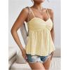 imageSOLY HUX Womens Peplum Crop Tops Y2K Cute Babydoll Tops Lace Ruched Dressy Casual Spaghetti Strap Going Out CamisolePure Yellow