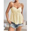 imageSOLY HUX Womens Peplum Crop Tops Y2K Cute Babydoll Tops Lace Ruched Dressy Casual Spaghetti Strap Going Out CamisolePure Yellow