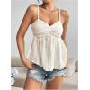 imageSOLY HUX Womens Peplum Crop Tops Y2K Cute Babydoll Tops Lace Ruched Dressy Casual Spaghetti Strap Going Out CamisoleSolid Apricot