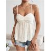 imageSOLY HUX Womens Peplum Crop Tops Y2K Cute Babydoll Tops Lace Ruched Dressy Casual Spaghetti Strap Going Out CamisoleSolid Apricot