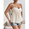 imageSOLY HUX Womens Peplum Crop Tops Y2K Cute Babydoll Tops Lace Ruched Dressy Casual Spaghetti Strap Going Out CamisoleSolid Apricot