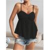 imageSOLY HUX Womens Peplum Crop Tops Y2K Cute Babydoll Tops Lace Ruched Dressy Casual Spaghetti Strap Going Out CamisoleSolid Black