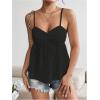 imageSOLY HUX Womens Peplum Crop Tops Y2K Cute Babydoll Tops Lace Ruched Dressy Casual Spaghetti Strap Going Out CamisoleSolid Black