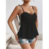 imageSOLY HUX Womens Peplum Crop Tops Y2K Cute Babydoll Tops Lace Ruched Dressy Casual Spaghetti Strap Going Out CamisoleSolid Black