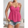 imageSOLY HUX Womens Peplum Crop Tops Y2K Cute Babydoll Tops Lace Ruched Dressy Casual Spaghetti Strap Going Out CamisoleSolid Hotpink