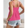 imageSOLY HUX Womens Peplum Crop Tops Y2K Cute Babydoll Tops Lace Ruched Dressy Casual Spaghetti Strap Going Out CamisoleSolid Hotpink