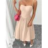 imageSOLY HUX Womens Sleeveless Midi Corset Dress Flared A Line Flowy Party Cami DressesPlain Apricot