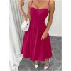 imageSOLY HUX Womens Sleeveless Midi Corset Dress Flared A Line Flowy Party Cami DressesPlain Hotpink