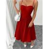 imageSOLY HUX Womens Sleeveless Midi Corset Dress Flared A Line Flowy Party Cami DressesPlain Red