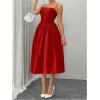 imageSOLY HUX Womens Sleeveless Midi Corset Dress Flared A Line Flowy Party Cami DressesPlain Red