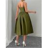 imageSOLY HUX Womens Sleeveless Midi Corset Dress Flared A Line Flowy Party Cami DressesPure Army Green