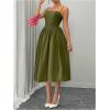 imageSOLY HUX Womens Sleeveless Midi Corset Dress Flared A Line Flowy Party Cami DressesPure Army Green