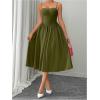 imageSOLY HUX Womens Sleeveless Midi Corset Dress Flared A Line Flowy Party Cami DressesPure Army Green
