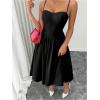 imageSOLY HUX Womens Sleeveless Midi Corset Dress Flared A Line Flowy Party Cami DressesPure Black
