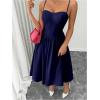 imageSOLY HUX Womens Sleeveless Midi Corset Dress Flared A Line Flowy Party Cami DressesPure Dark Blue