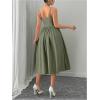 imageSOLY HUX Womens Sleeveless Midi Corset Dress Flared A Line Flowy Party Cami DressesPure Dark Green