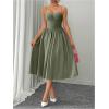 imageSOLY HUX Womens Sleeveless Midi Corset Dress Flared A Line Flowy Party Cami DressesPure Dark Green