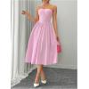 imageSOLY HUX Womens Sleeveless Midi Corset Dress Flared A Line Flowy Party Cami DressesPure Pink