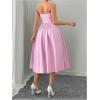 imageSOLY HUX Womens Sleeveless Midi Corset Dress Flared A Line Flowy Party Cami DressesPure Pink