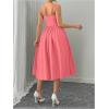 imageSOLY HUX Womens Sleeveless Midi Corset Dress Flared A Line Flowy Party Cami DressesPure Watermelon Pink