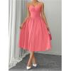 imageSOLY HUX Womens Sleeveless Midi Corset Dress Flared A Line Flowy Party Cami DressesPure Watermelon Pink