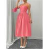 imageSOLY HUX Womens Sleeveless Midi Corset Dress Flared A Line Flowy Party Cami DressesPure Watermelon Pink