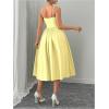 imageSOLY HUX Womens Sleeveless Midi Corset Dress Flared A Line Flowy Party Cami DressesPure Yellow