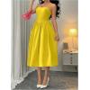 imageSOLY HUX Womens Sleeveless Midi Corset Dress Flared A Line Flowy Party Cami DressesSolid Yellow