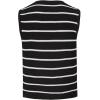 imageSOLY HUX Womens Sleeveless Striped Sweater Vest V Neck Tie Bow Crochet Knit Tank Tops Casual Loose CardiganBlack Striped