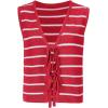 imageSOLY HUX Womens Sleeveless Striped Sweater Vest V Neck Tie Bow Crochet Knit Tank Tops Casual Loose CardiganBurgundy Striped